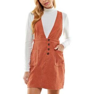 NWT Kingston Grey Macy's Terracota Brown Corduroy Jumper Dress Size Large